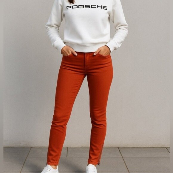 Porsche Design Women’s Jeans Orange Skinny Mid Rise Ankle Slim 30x26 - Picture 1 of 13
